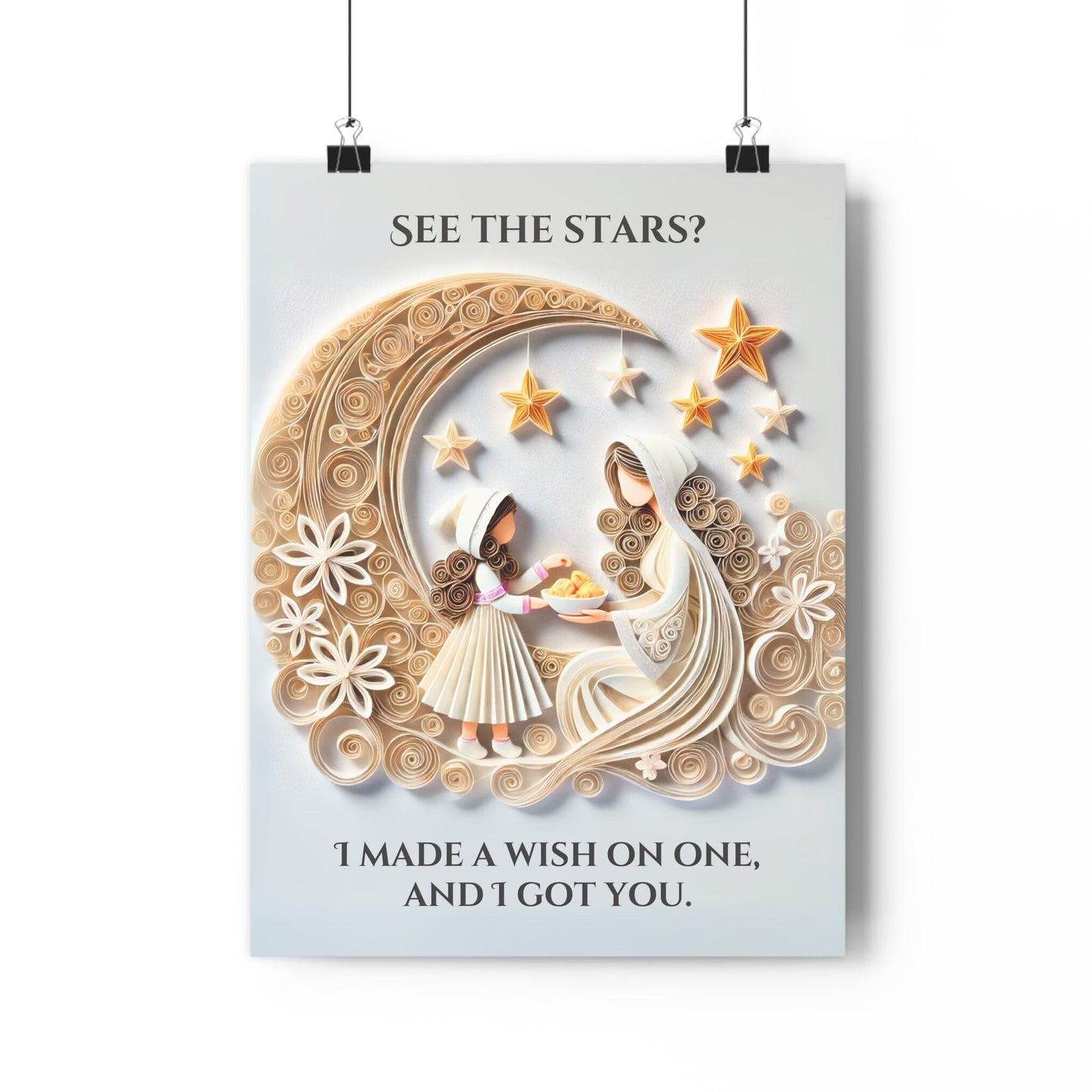 Inspirational Quilling Art Paper Poster - "See the Stars?" - The Legendary Connection