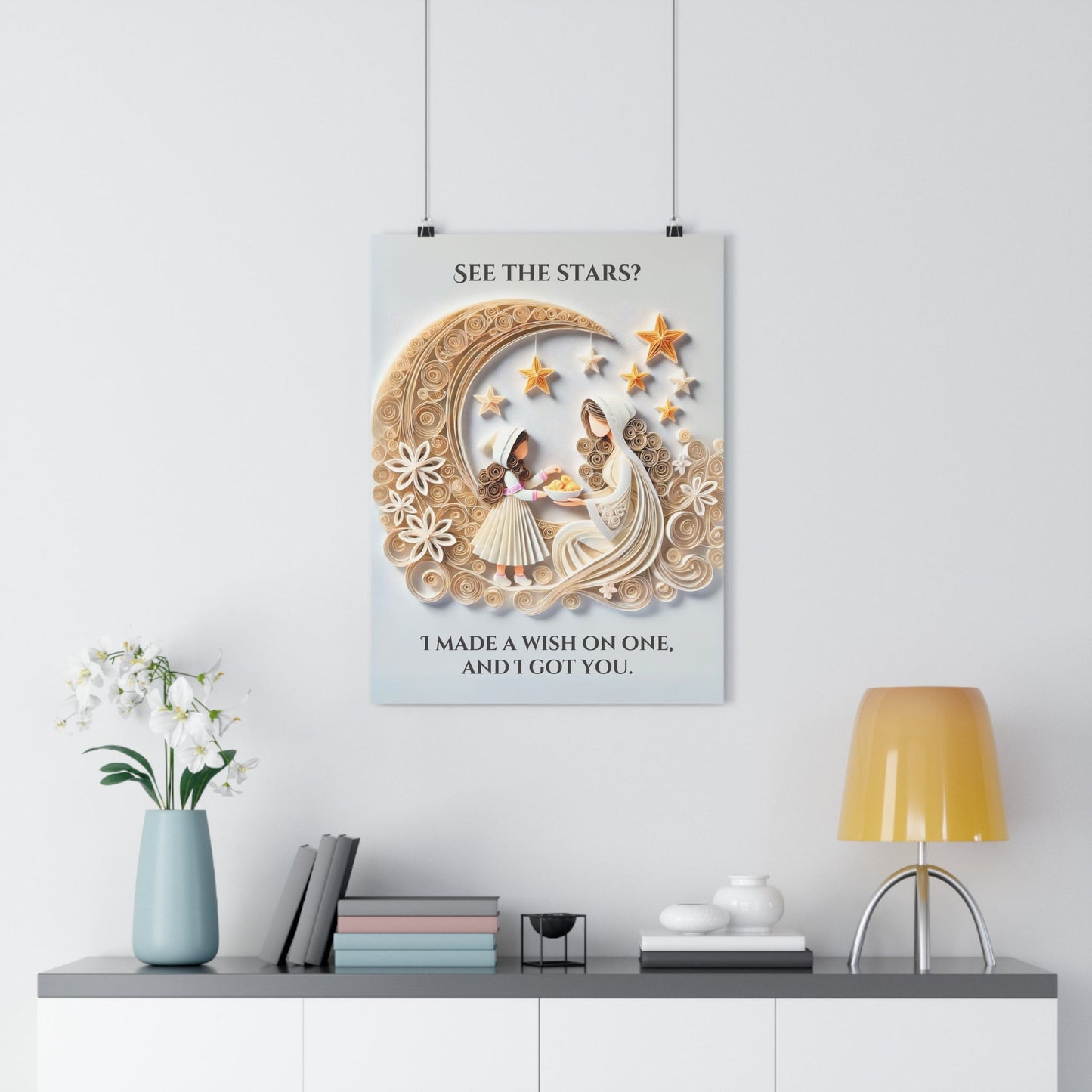 Inspirational Quilling Art Paper Poster - "See the Stars?" - The Legendary Connection