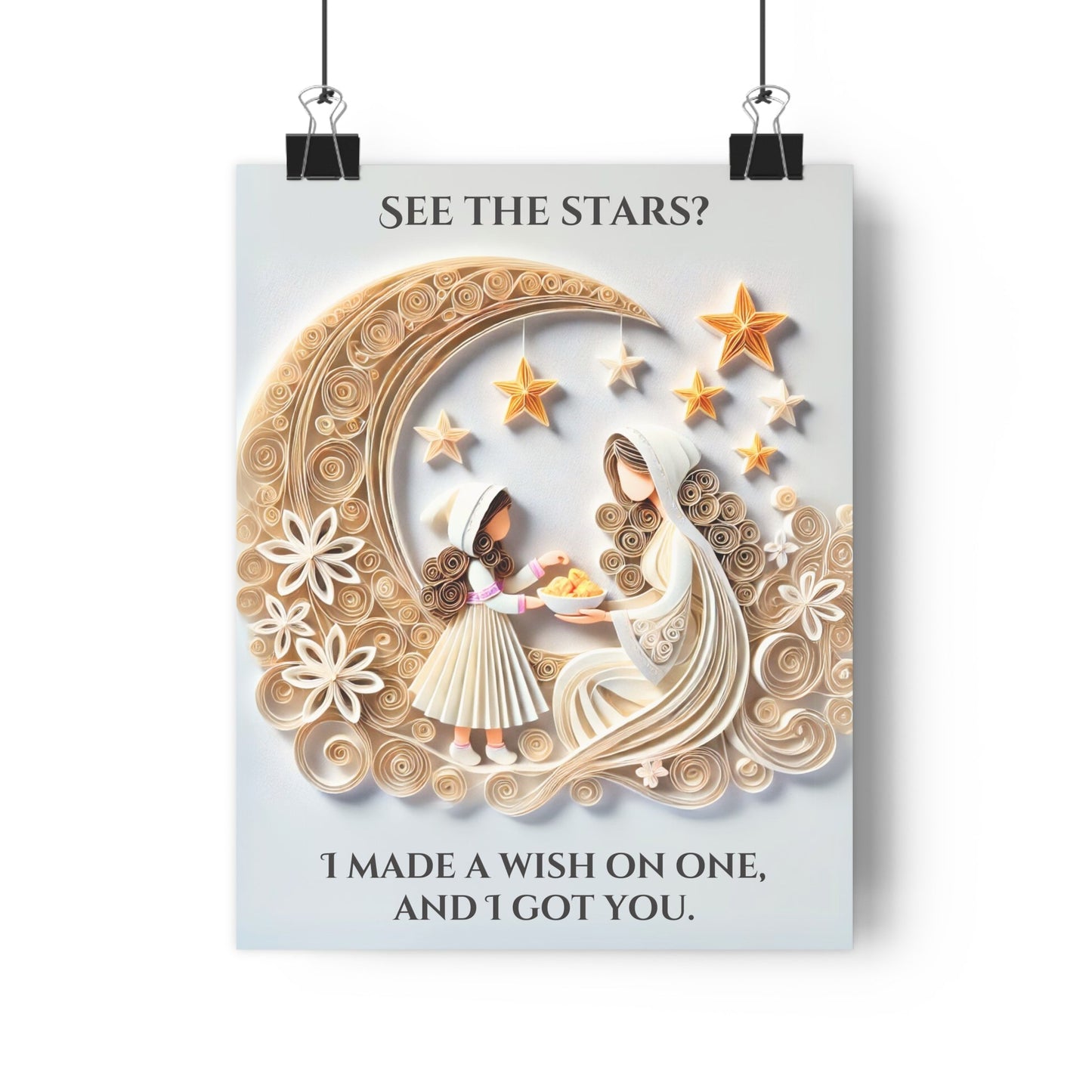Inspirational Quilling Art Paper Poster - "See the Stars?" - The Legendary Connection