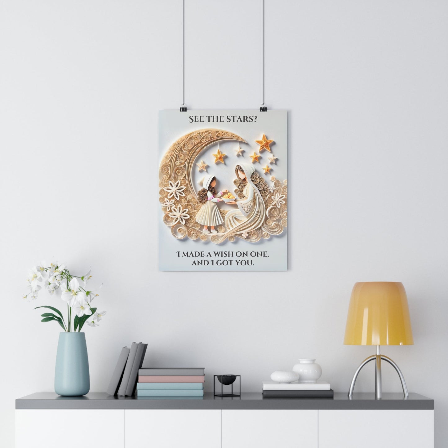 Inspirational Quilling Art Paper Poster - "See the Stars?" - The Legendary Connection