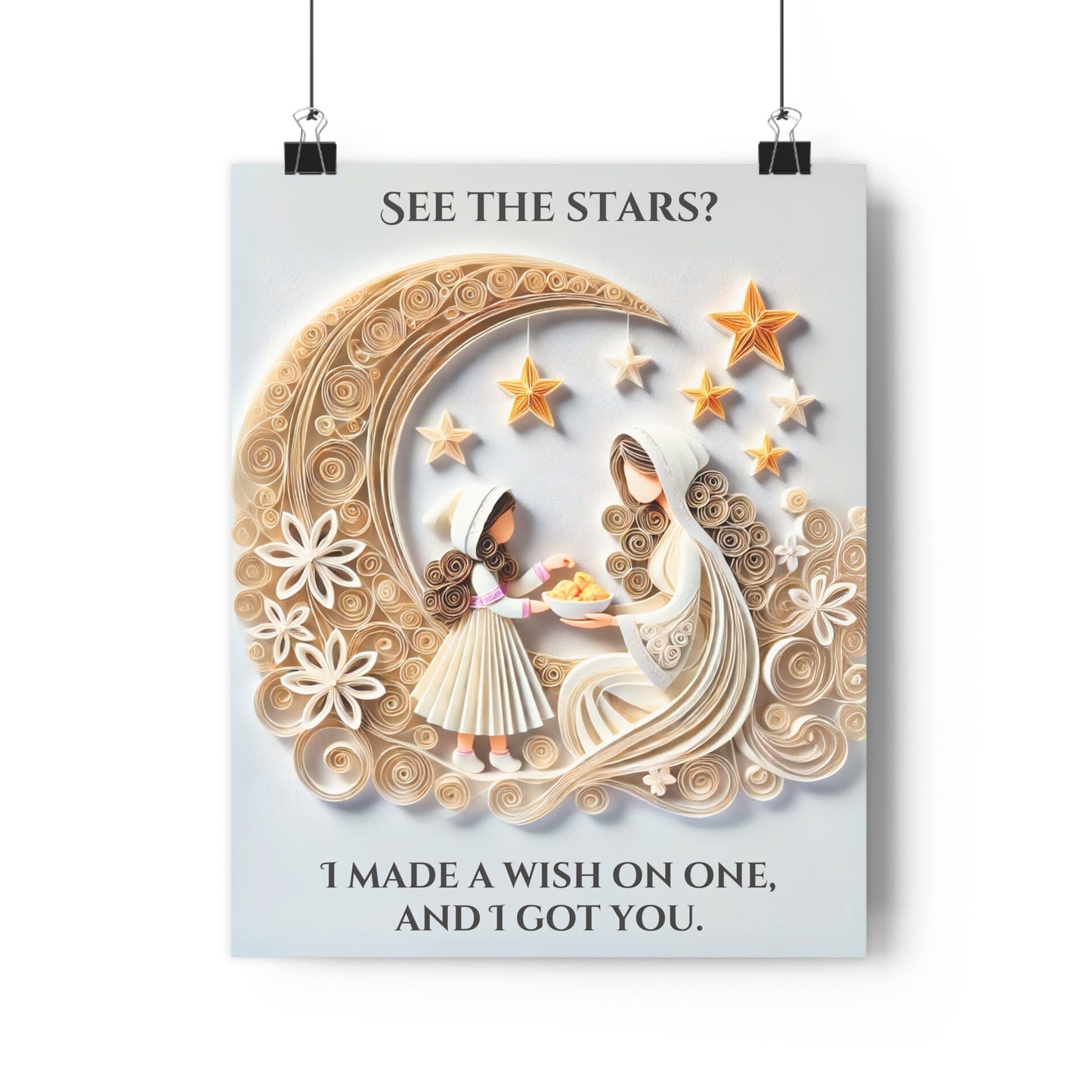 Inspirational Quilling Art Paper Poster - "See the Stars?" - The Legendary Connection