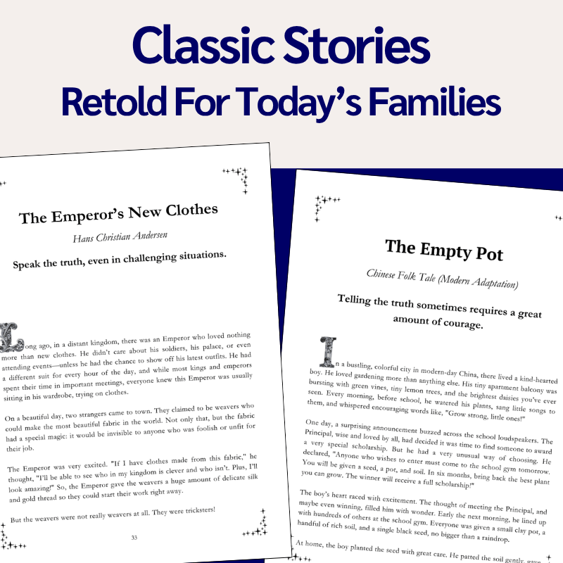 Once Upon A Virtue: Tales of Integrity - 5 Printable Tales + 30 Activity Pages (Digital Download) - The Legendary Connection