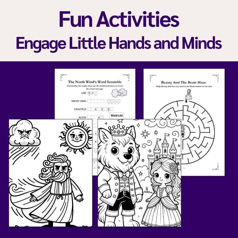 Once Upon a Virtue: Tales of Kindness - 5 Printable Fairy Tales + 30 Activity Pages - The Legendary Connection