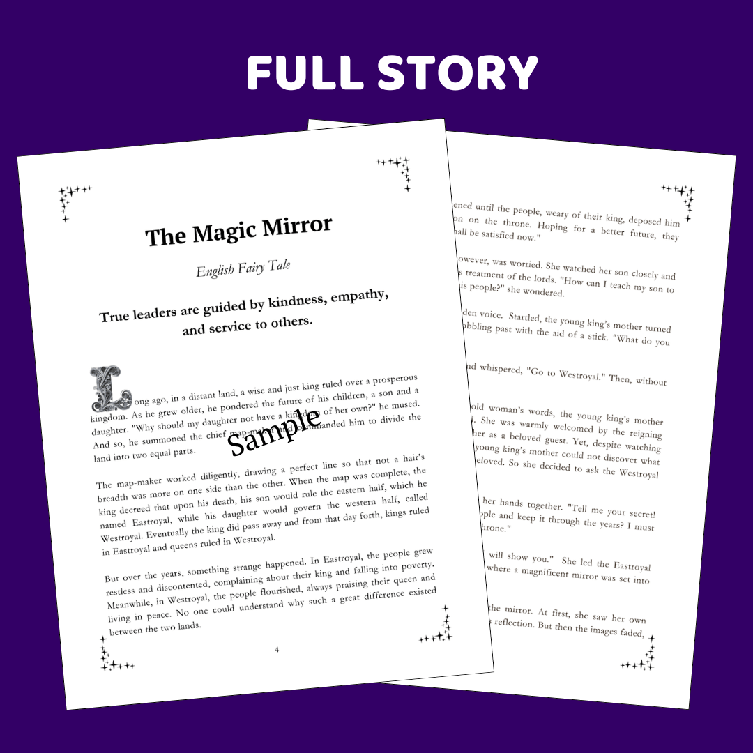 Free Story Sample: The Magic Mirror + Printable Activities - The Legendary Connection
