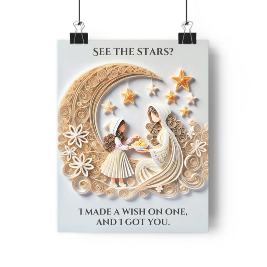 Inspirational Quilling Art Paper Poster - "See the Stars?" - The Legendary Connection